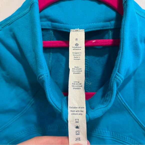 Lululemon Forme Brushed Blue Pink Full Zip Up Jacket Size 8 - Picture 6 of 9